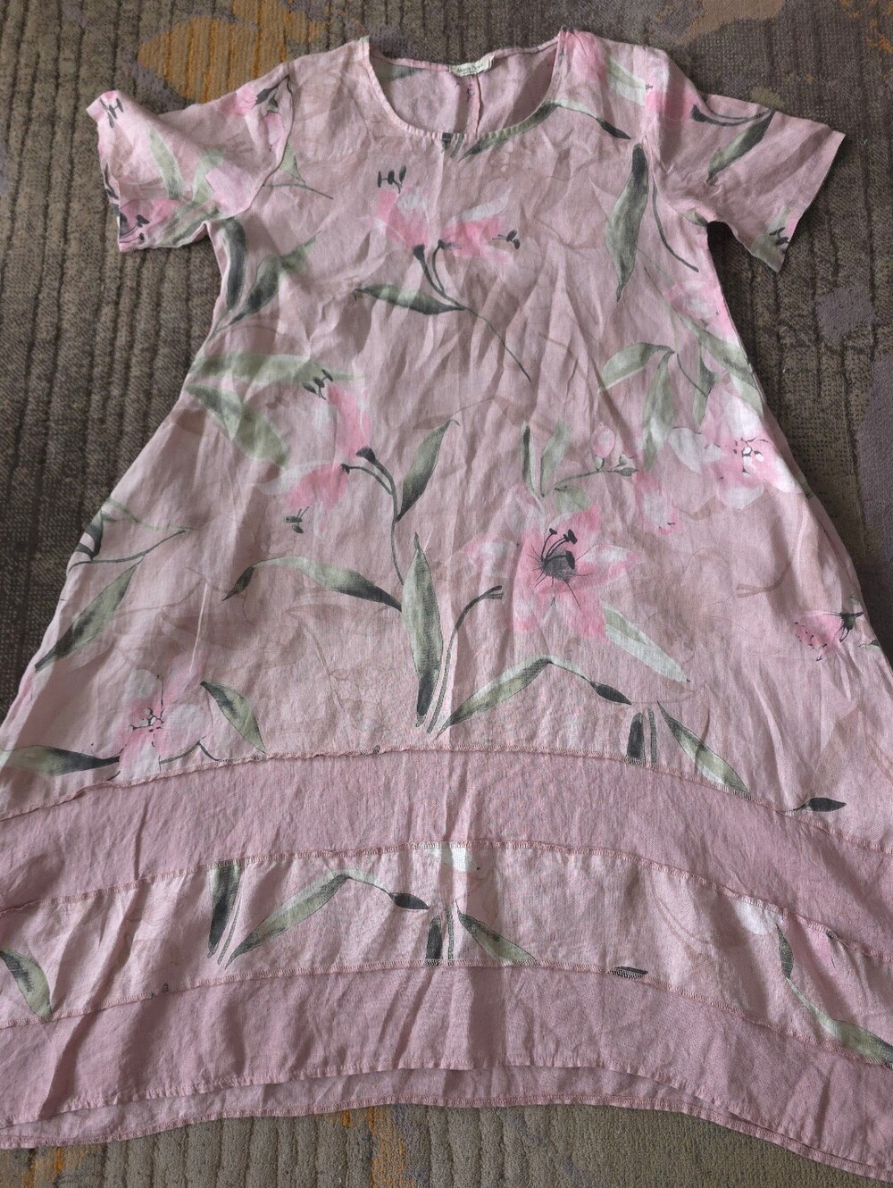 Alessia Pacini Floral Flax Linen Dress - Picture 2 of 9